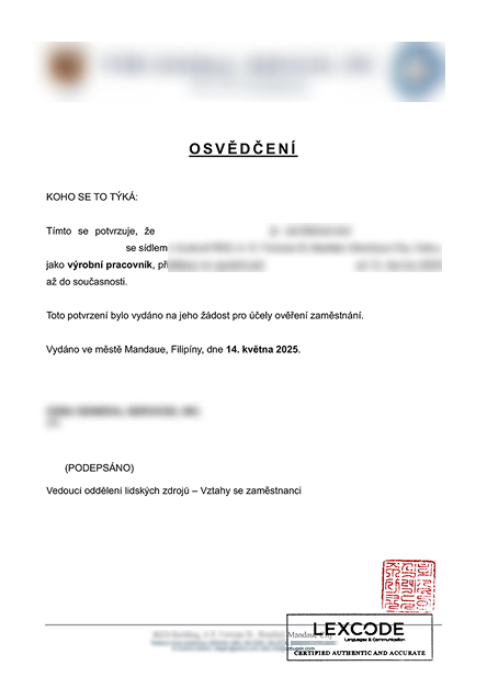 Certificate of Employment