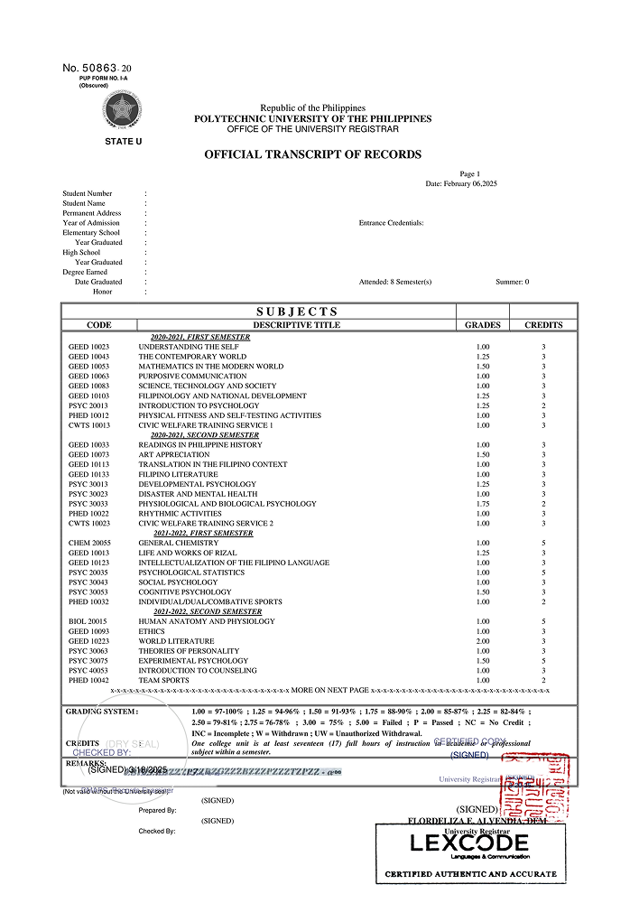 TOR or FORM 137
